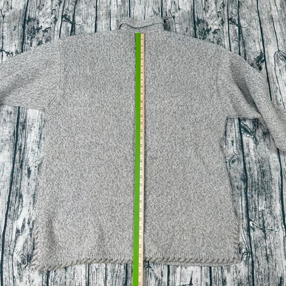 VTG 90s Eddie Bauer Jacket Womens Large Brown Wool Blend Chunky Knit Button Up - Picture 7 of 10